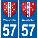57 Woustviller blason autocollant plaque immatriculation stickers ville