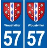 57 Woustviller blason autocollant plaque immatriculation stickers ville