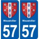 57 Woustviller blason autocollant plaque immatriculation stickers ville