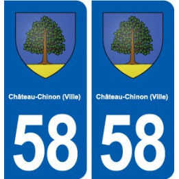 58 Château-Chinon blason autocollant plaque immatriculation stickers ville