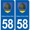 58 Château-Chinon blason autocollant plaque immatriculation stickers ville