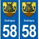 58 Guérigny blason autocollant plaque stickers ville