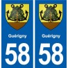 58 Guérigny blason autocollant plaque stickers ville