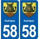 58 Guérigny blason autocollant plaque stickers ville