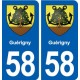 58 Guérigny blason autocollant plaque stickers ville