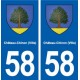58 Château-Chinon blason autocollant plaque immatriculation stickers ville