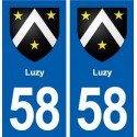 58 Luzy blason autocollant plaque stickers ville
