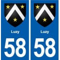 58 Luzy blason autocollant plaque stickers ville