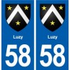 58 Luzy blason autocollant plaque stickers ville