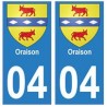 04 Oraison ville autocollant plaque