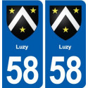 58 Luzy blason autocollant plaque stickers ville