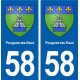 58 Pougues-les-Eaux blason autocollant plaque immatriculation stickers ville