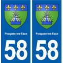 58 Pougues-les-Eaux blason autocollant plaque immatriculation stickers ville