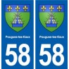 58 Pougues-les-Eaux blason autocollant plaque immatriculation stickers ville