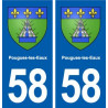 58 Pougues-les-Eaux blason autocollant plaque immatriculation stickers ville