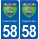 58 Pougues-les-Eaux blason autocollant plaque immatriculation stickers ville