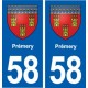 58 Prémery blason autocollant plaque immatriculation stickers ville
