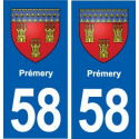58 Prémery blason autocollant plaque immatriculation stickers ville