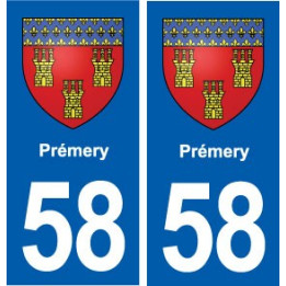 58 Prémery blason autocollant plaque immatriculation stickers ville