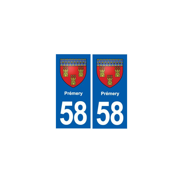 58 Prémery blason autocollant plaque immatriculation stickers ville