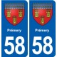 58 Prémery blason autocollant plaque immatriculation stickers ville