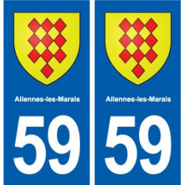 59 Allennes-les-Marais blason autocollant plaque immatriculation stickers ville