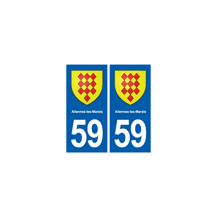 59 Allennes-les-Marais blason autocollant plaque immatriculation stickers ville