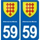 59 Allennes-les-Marais blason autocollant plaque immatriculation stickers ville