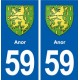 59 Anor blason autocollant plaque immatriculation stickers ville