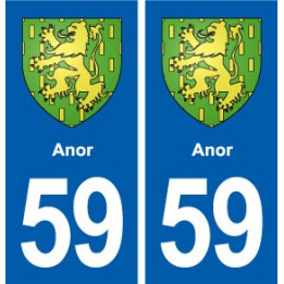 59 Anor blason autocollant plaque immatriculation stickers ville