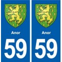 59 Anor blason autocollant plaque immatriculation stickers ville