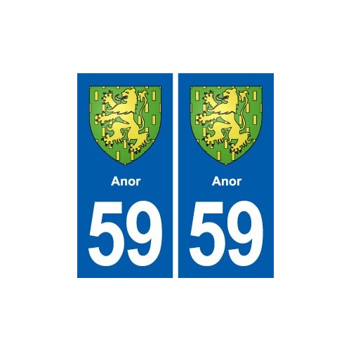 59 Anor blason autocollant plaque immatriculation stickers ville