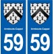 59 Armbouts-Cappel blason autocollant plaque immatriculation stickers ville