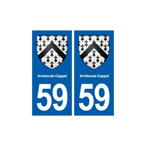 59 Armbouts-Cappel blason autocollant plaque immatriculation stickers ville