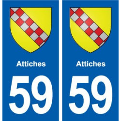 59 Attiches blason autocollant plaque immatriculation stickers ville