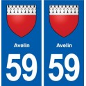 59 Avelin blason autocollant plaque immatriculation stickers ville