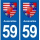 59 Avesnelles blason autocollant plaque immatriculation stickers ville