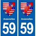 59 Avesnelles blason autocollant plaque immatriculation stickers ville