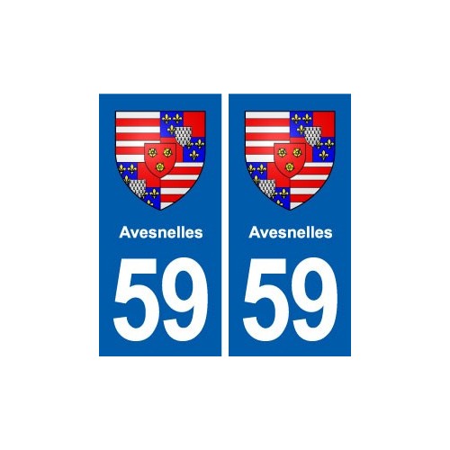 59 Avesnelles blason autocollant plaque immatriculation stickers ville