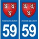 59 Avesnes-les-Aubert blason autocollant plaque immatriculation stickers ville