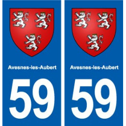 59 Avesnes-les-Aubert blason autocollant plaque immatriculation stickers ville