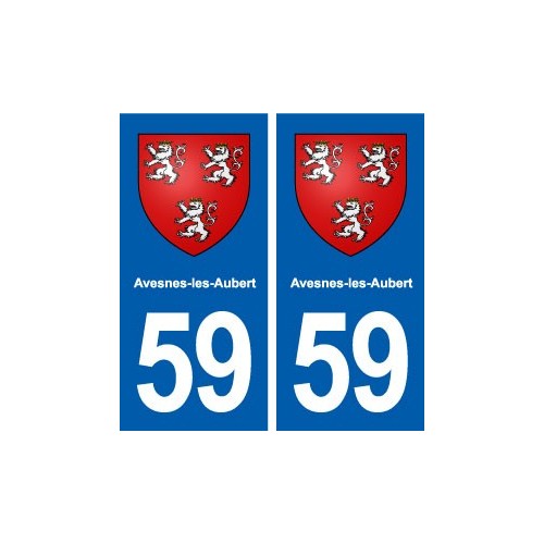 59 Avesnes-les-Aubert blason autocollant plaque immatriculation stickers ville