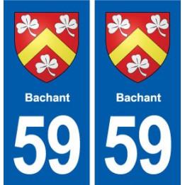 59 Bachant blason autocollant plaque immatriculation stickers ville