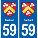 59 Bachant blason autocollant plaque immatriculation stickers ville