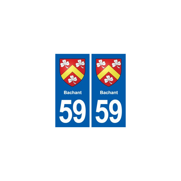 59 Bachant blason autocollant plaque immatriculation stickers ville