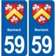 59 Bachant blason autocollant plaque immatriculation stickers ville