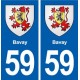 59 Bavay blason autocollant plaque immatriculation stickers ville