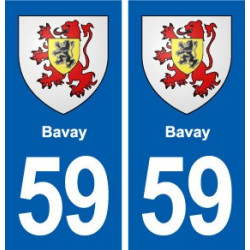 59 Bavay blason autocollant plaque immatriculation stickers ville
