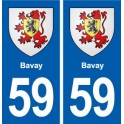 59 Bavay blason autocollant plaque immatriculation stickers ville