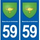 59 Beauvois-en-Cambrésis blason autocollant plaque immatriculation stickers ville